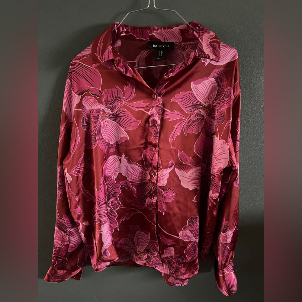 Bailey 44 Red and Pink Floral Blouse
